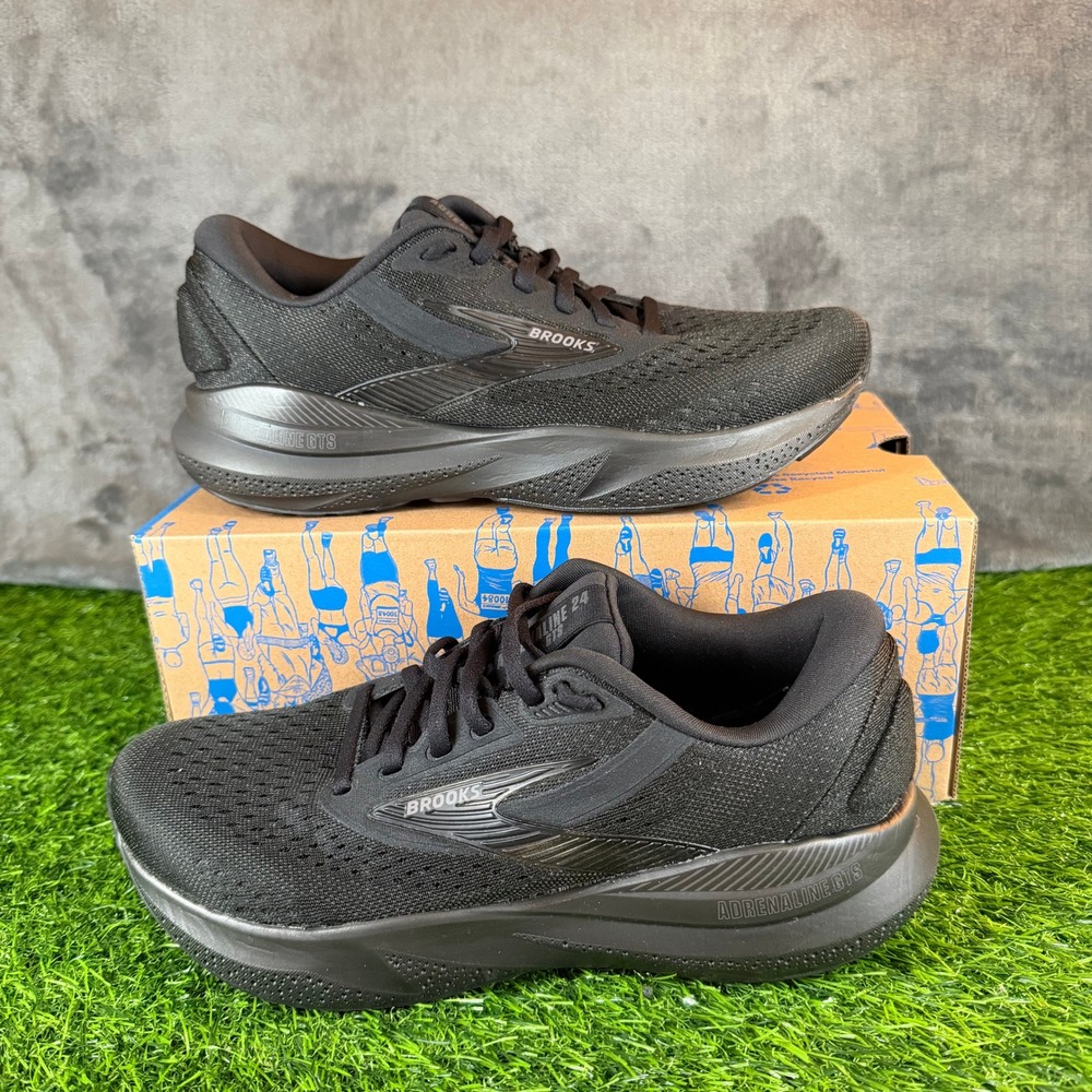 Brooks Adrenaline GTS 24 Womens size 7.5 Wide Running Shoes Sneakers Black New
